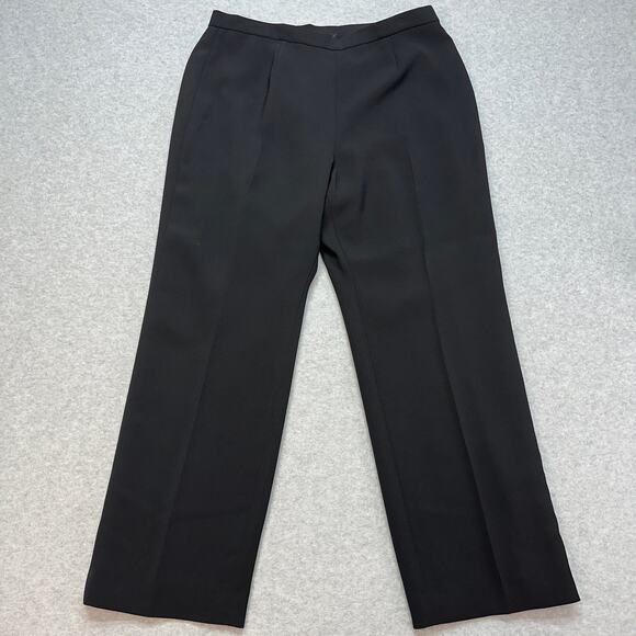 Kasper Classic Dress Pant WMNS 18 Black Lined 100% Polyester Hidden Zip Wide Leg - Picture 1 of 10